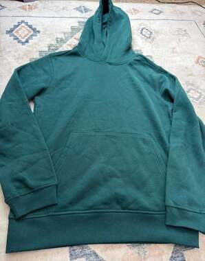 Vively Kids Green Fleece Pullover Hoodie Size L 10/12